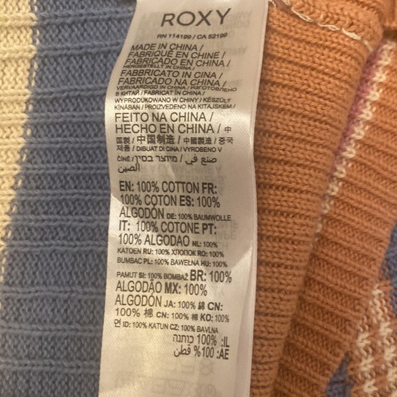 Roxy Pink and Blue Sleeveless Ribbed Crop Tank - Picture 8 of 8